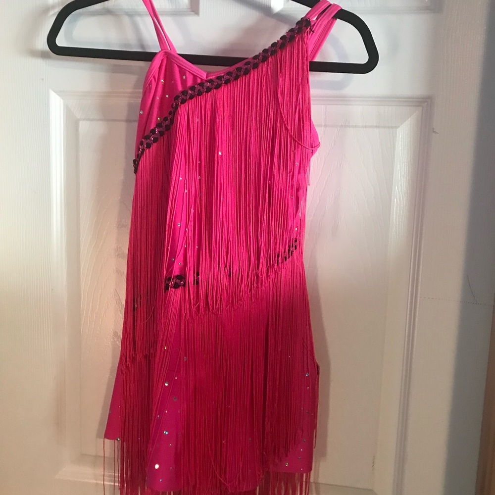 Hot pink flapper dance outfit